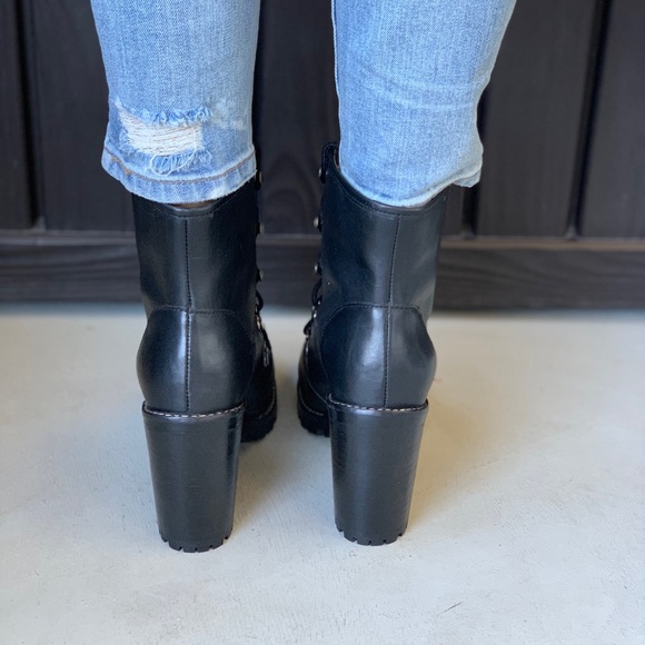 Check Genuine Leather Lace Up Lug Hiker Boot - Picture 8 of 8